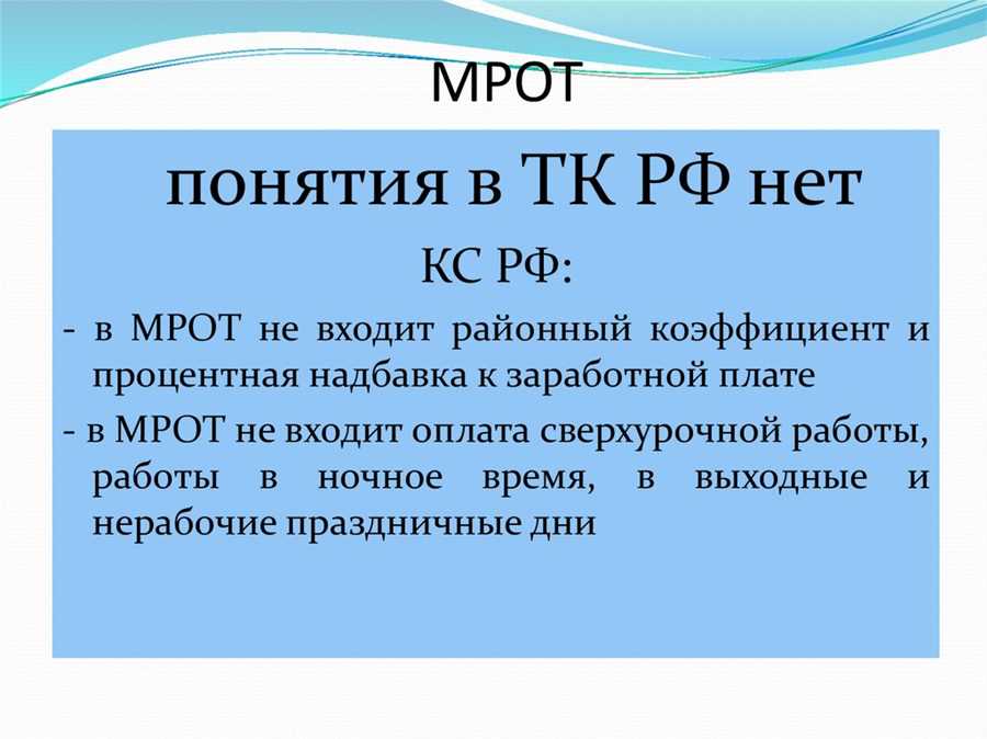 Состав минимальной заработной платы